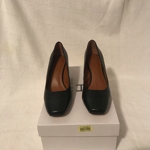 Classic Halston Black Leather Heels (3 inch heel)